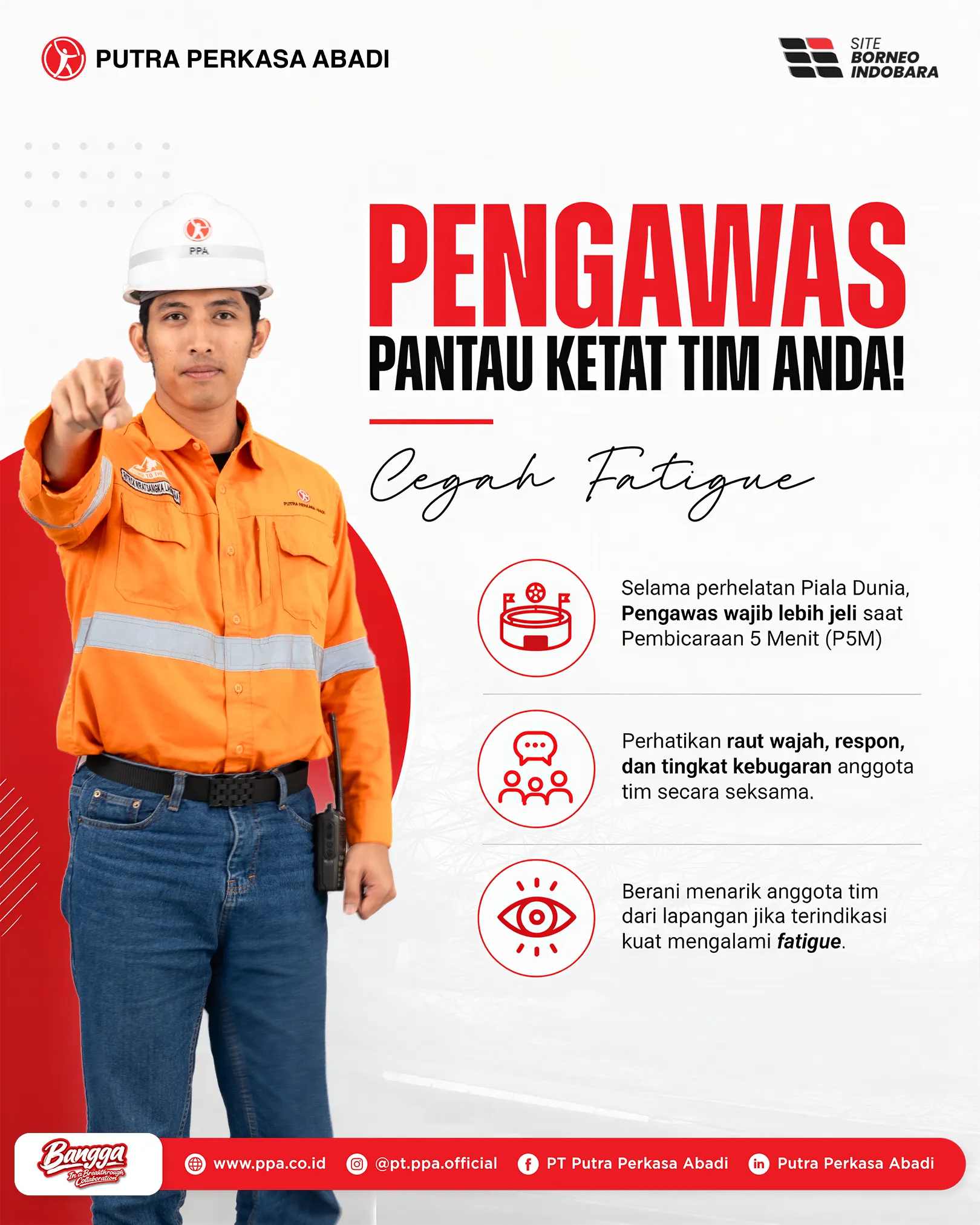 Cegah Insiden Fatigue di Area Tambang, Peran Krusial Pengawas Lapangan Diperketat Selama Piala Dunia